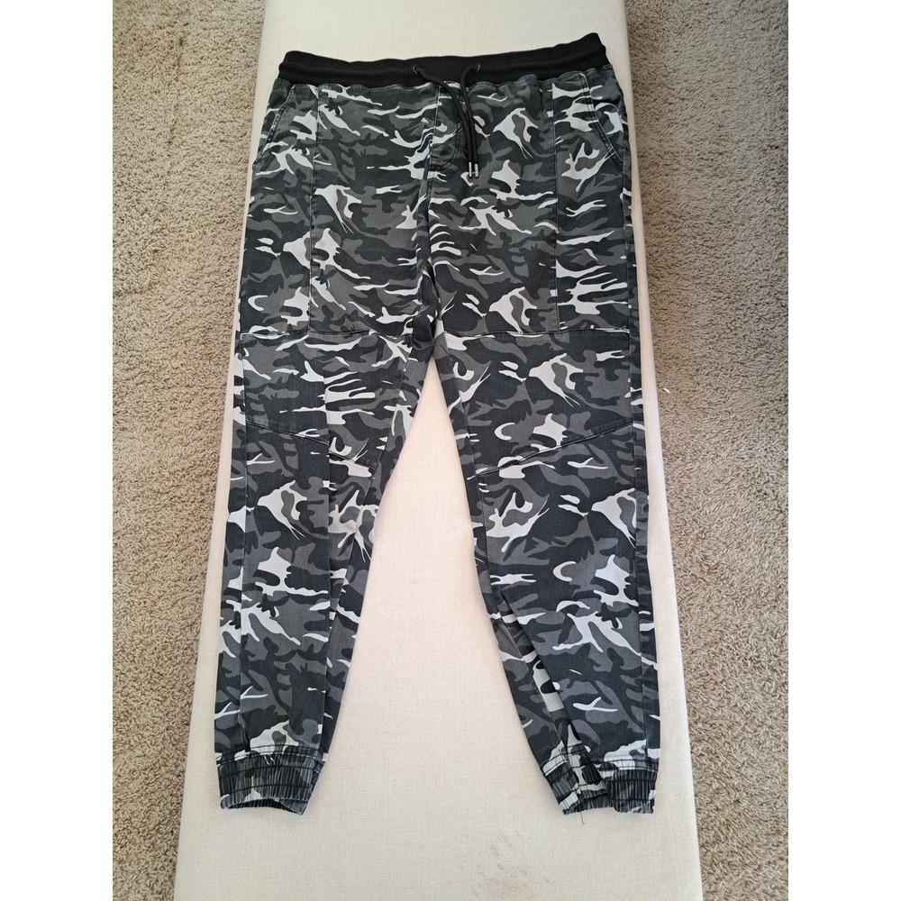 Rocawear Mens Gray Camo Joggers 3XL Camouflage Twill Drawstring Pants